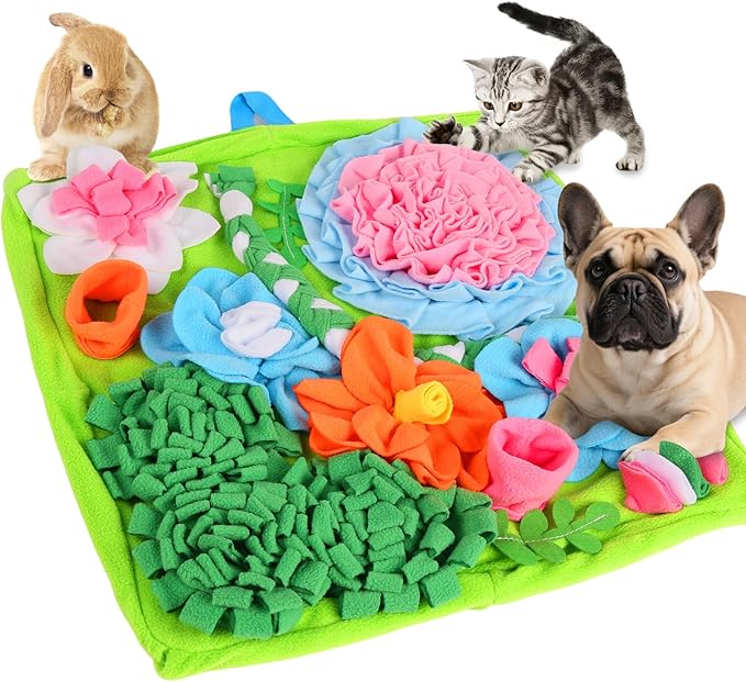 TAIMUTTAL Snuffle Mat for Dogs, 20 X 20 Inches Dog Puzzle Toy for Boredom & Slow Eating, Washable Snuffle Mat for Puppies, Small & Medium Dogs, Cats & Rabbits