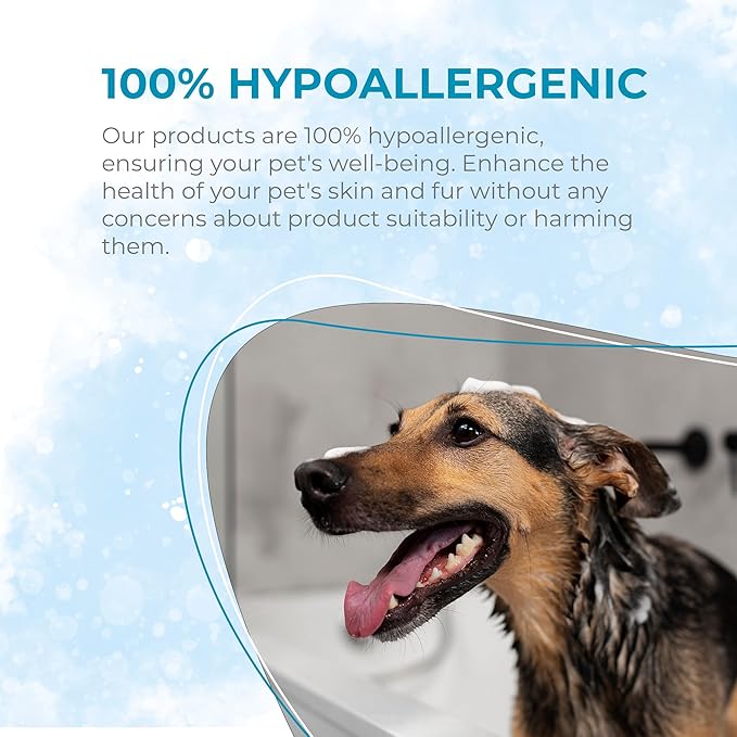 Nutrition Hypoallergenic Professional Shampoo for Pets - Fur Cleanse, Nourishment & Hydration, Pet Grooming Products, Horse, Cat and Dog Bath Supplies - Vegan, Paraben-Free - 33.8fl oz - PUREZA PET