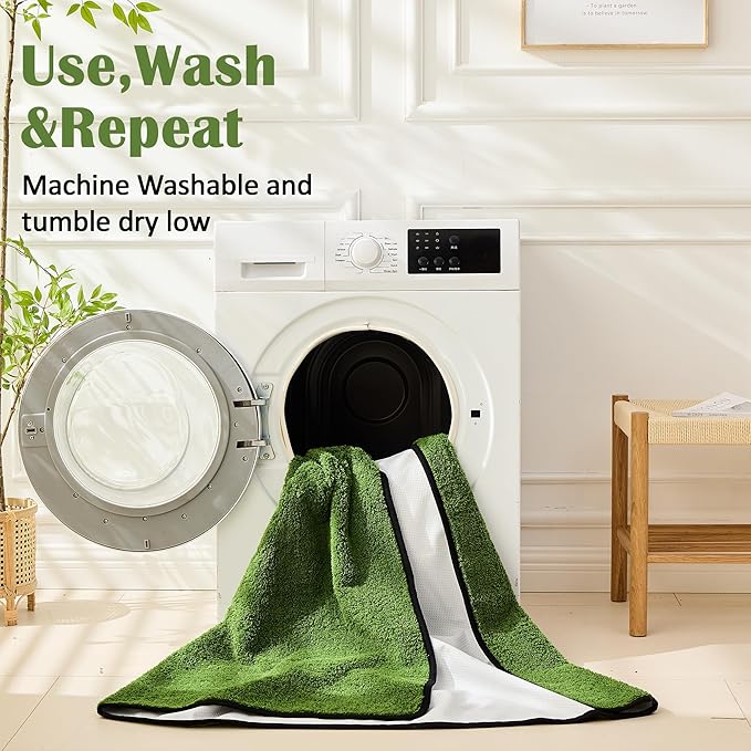 Qeils Reusable Dog Pee Pads, 2 Pack Super Absorbent & Leakproof Washable Puppy Pads with Soft Green Top Layer, for Potty Training, Crates, Couch, Car Seats & Pet Beds, 24"x 36"