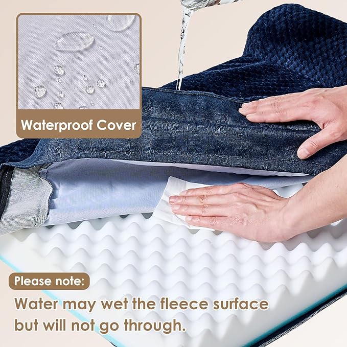 EHEYCIGA Memory Foam Dog Bed XLarge Sized Dogs, Extra Large Dog Bed Orthopedic with Washable Removable Cover, Waterproof XL Pet Bed Couch, 44x32x6.5 Inches, Navy Blue