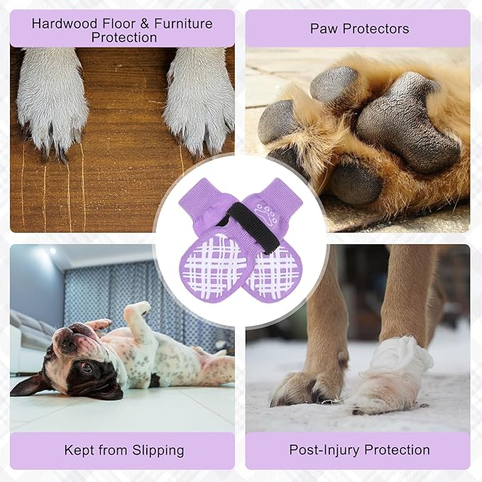 BEAUTYZOO Dog Socks to Prevent Licking Paws, Dog Shoes for Hot Pavement Small Medium Large Senior Dogs Booties, Non Slip Dogs Boots & Paw Protectors for Hardwood Floors Traction Control Indoor