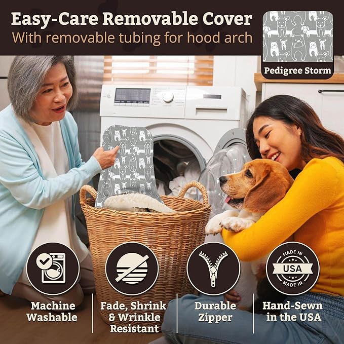 Snoozer Pet Products Luxury Rectangle Cozy Cave, Wag Collection, Medium, Pedigree Storm
