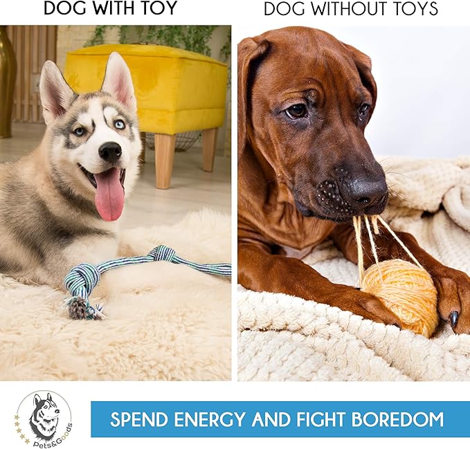 Pets&Goods Rope Chew Toys – 9-Pack Durable Cotton Tug & Teething Set for Puppies & Small Dogs – Washable Rope Toys for Chewing, Fetch & Play