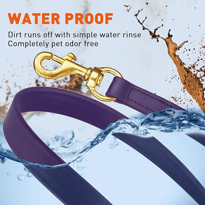 Viper K9 Biothane Working Dog Leash Waterproof Lead for Tracking Training Schutzhund Dog Sport & Search - Odor-Proof Long Line with Solid Brass Snap for Puppy Medium and Large 3/4" x 20ft VioletPurple