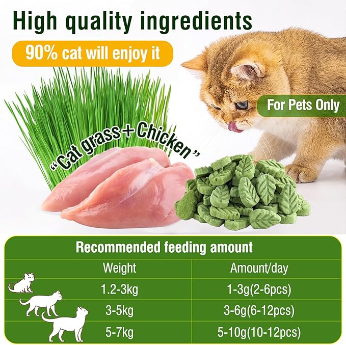 SYWUAII 50g/1.76oz Cat Grass Treats, Cat Grass Teething Stick for Hairball Remove and Teeth Cleaning, Edible Cats Grass Stick Snack