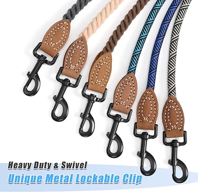 Mile High Life Dual Dog Leash - Double, 360 Swivel, Hands Free, Leather Tailored Connection, 8FT Green
