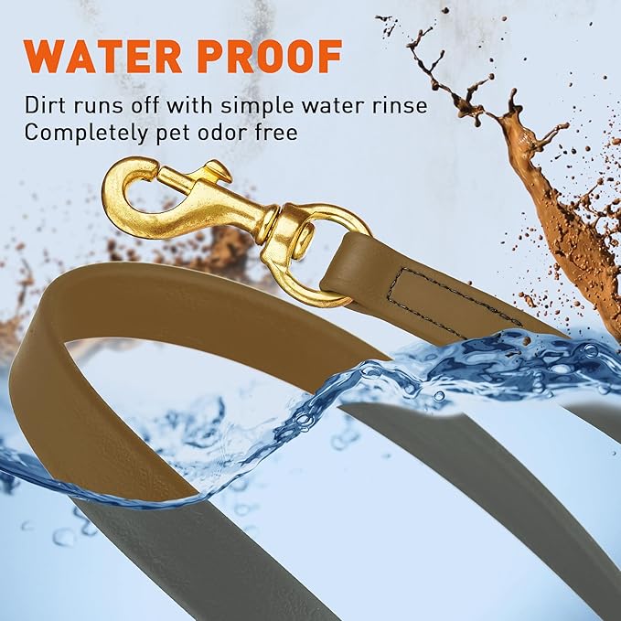 Viper K9 Biothane Working Dog Leash Waterproof Lead For Tracking Training Schutzhund Dog Sport & Search - Odor-Proof Long Line With Solid Brass Snap For Puppy Medium and Large 3/4" x 20ft Coyote Brown