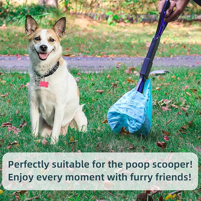 Cat Litter Disposal Bags and Dog Poop Bags with Handle,Cornstarch Based Extra Thick and Guaranteed Leak Proof Poop bags for Kitty and Doggy(180 Count 1.1 Gallon,Lavender Scent)