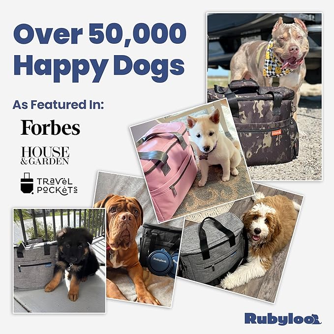The Original Doggy Bag™- Dog Travel Bag for Supplies - Ultimate Gift for Dog Moms & Dads, Doggy Lovers & Pet Owners for Christmas- Includes 2 BPA-Free Travel Bowls and 2 Food Containers: Navy