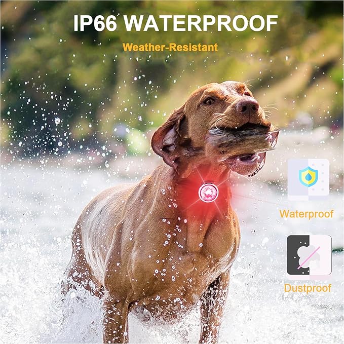 Tubasion Dog Lights for Night Walking, Upgraded 8 Modes Rechargeable Dog Collar Lights for Nighttime Clip On, IPX6 Waterproof and Silicone Band Safety Light for Collars