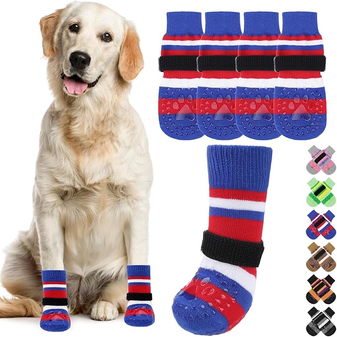 KOOLTAIL Dog Socks for Hot Pavement, Summer Dog shoes to Prevent Licking Paws for Hardwood Floor, Non Slip Double Sides Boots & Paw Protectors, Pet Grippy Booties for Small Medium Large Senior Dogs,SM