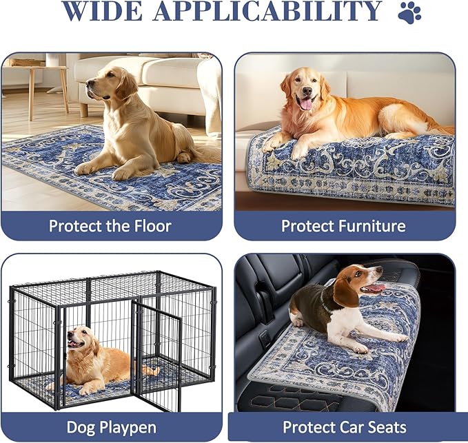 Washable Pee Pads for Dogs, 2 Pack Reusable Puppy Pads Absorbent Training Pads for Dogs Waterproof Dog Mat Non-Slip Whelping Pet Mat