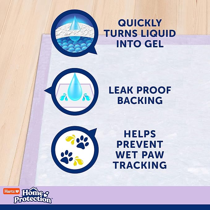 Hartz Home Protection Lavender Scented Dog Pads, XXL 40 count, Super Absorbent & Won't Leak, Odor Eliminating