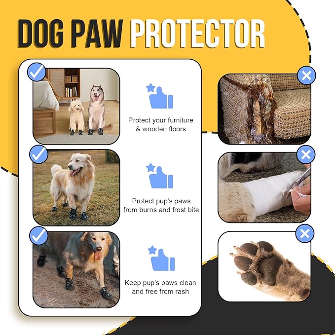 Dog Shoes for Large Medium Size Dogs, Waterproof Anti Slip Dog Boots&Paw Protectors for Summer Hot Pavement Winter Snow, Breathable Dog Booties for Outdoor Walking Hiking Hardwood Floor