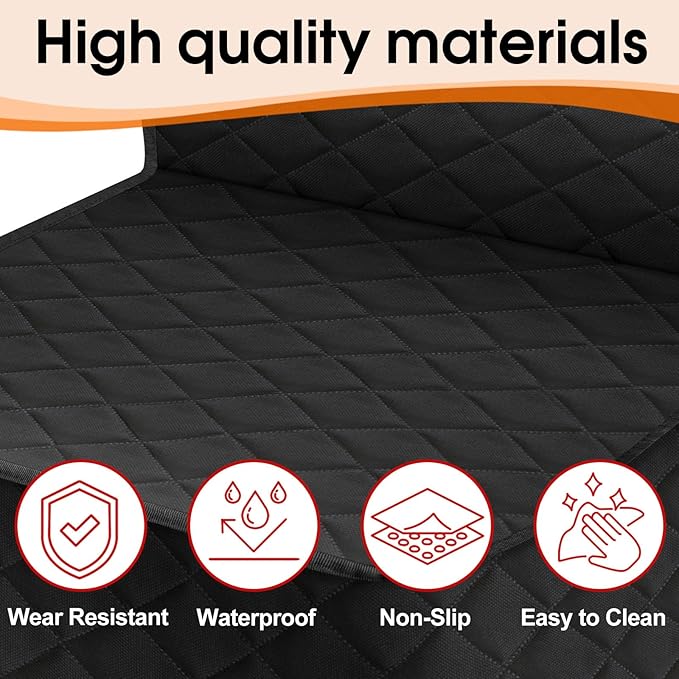 NECKORY Dog Car Seat Cover, Front Dog Car Seat Cover Nonslip Scratch-Proof Waterproof Pets Car Seat Covers SUV, Trucks, Sedans Car Seat Protector for Dogs - M, Black