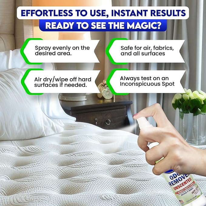 ZORBX Unscented Odor Eliminator for Strong Odor 7.5 Fl Oz Pack of 2 - Used in Hospitals & Healthcare Facilities - Advanced Formula, Fast-Acting Odor Remover Spray for Dog, Cat, House & Carpet