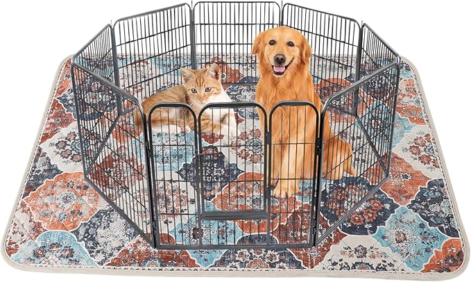IEUUMLER Washable Pee Pads for Dogs, 1 Pack Reusable Pee Pads for Dogs Non-Slip Grip, Super Absorbent Waterproof Puppy Pads for Potty Training, Playpen, Crate, Whelping Box EU011 (Orange,63" x 63")