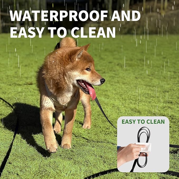 Dog Training Long Leash Waterproof Long Line Heavy Duty Outdoor Recall Lead 10ft 15ft 20ft 30ft 50ft for Small Medium Large Dog (Black, 15FT)