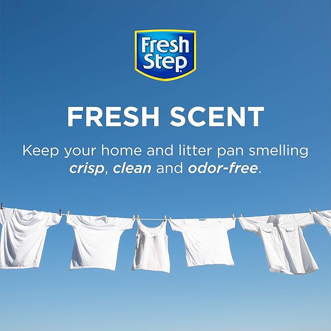 Fresh Step Cat Litter Crystals in Fresh Scent - Cat Litter Box Deodorizer - Combats Odors and Neutralizes Smells to Keep Your Home Clean, 15 Ounce
