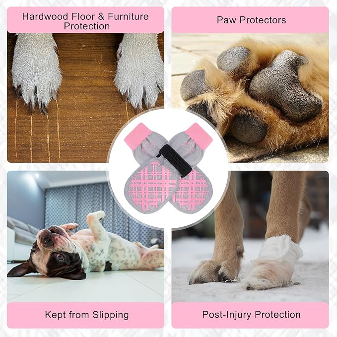 BEAUTYZOO Dog Socks & Boots - Prevent Licking Paws & Protect Feet on Hot Pavement & Hardwood Floors - Non-Slip, Traction Control - Small, Medium, Large, Senior Sizes