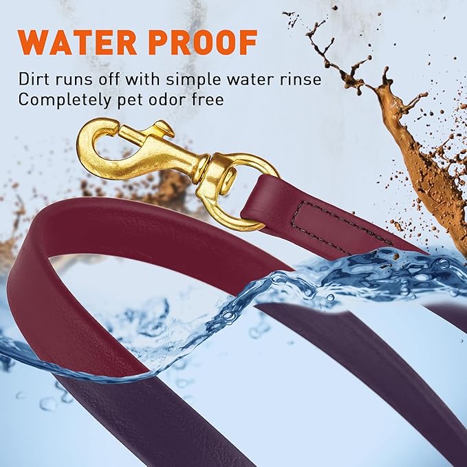 Viper K9 Biothane Working Dog Leash Waterproof Lead for Tracking Training Schutzhund Dog Sport & Search - Odor-Proof Long Line with Solid Brass Snap for Puppy Medium Large 3/4" x 33ft Merlot Burgundy