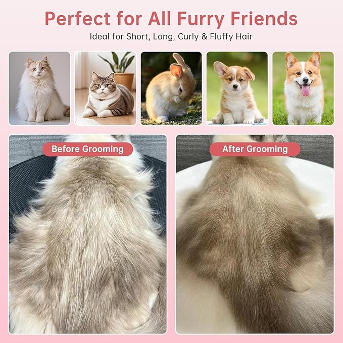 2025 New Steam Brush for Cats, 3 in 1 Steam Comb for Shedding Dog Pet Hair Cleaning Brush for Spray Dog Grooming for Long & Short Haired Pets – Cat Hair Spritz Defur Comb