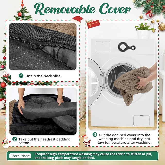 GGIB Calming Dog Bed Christmas Throw Blanket Fluffy Plush Dog Mat for Furniture Protector Decoration Holiday Throw for Sofa Couch Cover for Large Medium Small Dogs Cats (Large, Camel)