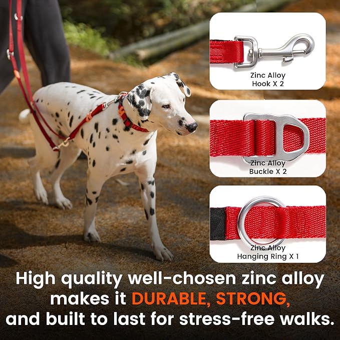 HOWGO Hands Free Dog Leash with Padded Handle,Multifunctional Crossbody Waist Leash for Walking Running Jogging Training,7.5 FT Nylon Adjustable Length for All Breeds(MintGreen, Standard)