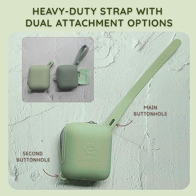 Eco Duo Set: Pawtria Dog Poop Bags (120) + Premium BPA Free Silicone Treat Case, BPA-Free, Leak-Proof, Zero Waste, Zero Plastic, Supports Rescue Dogs (Treat Case + 120 Poo Bags)