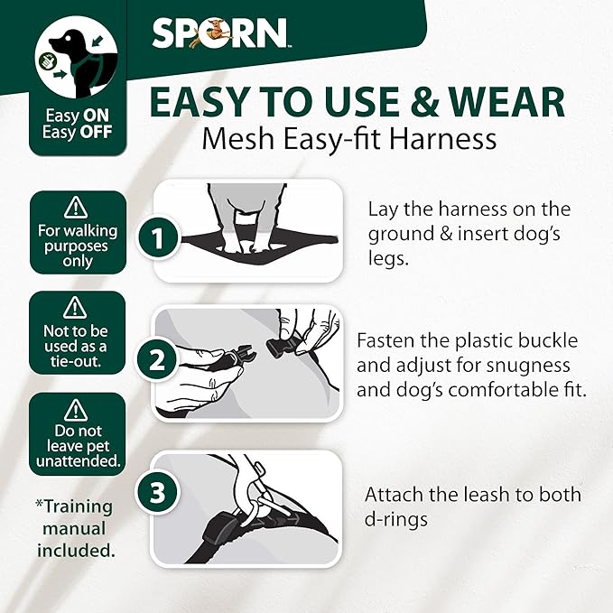 Sporn Easy-Fit Mesh Dog Harness Large Sized Dog, Turquoise Soft Fabric Nylon No Choke Dog Harness Large Size Dog, Breathable & Easy Dog Walking Harness, Provides to Large Breeds