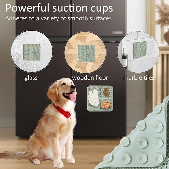 Wingcases Lick Mat for Dogs Cats(2pcs, Small, 5.9") Easy Clean Silicone Licking Pad Slow Feeder for Pets with Suction Cups, Enrichment Accessories Anxiety Boredom Relief, Keep Them Busy for Bathing