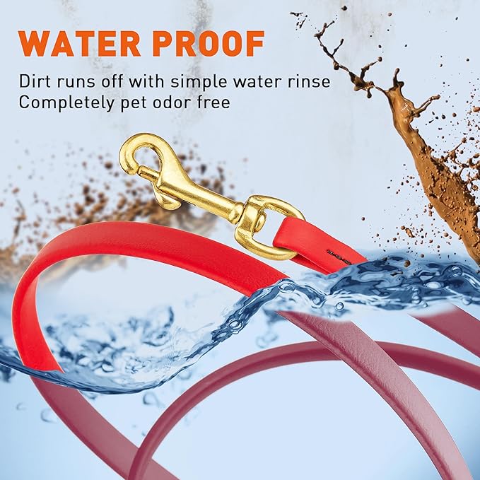 Viper K9 Biothane Working Dog Leash Waterproof Lead for Tracking Training Schutzhund Dog Sport and Search - Odor-Proof Long Line with Solid Brass Snap for Puppy Medium and Large - Water Friendly