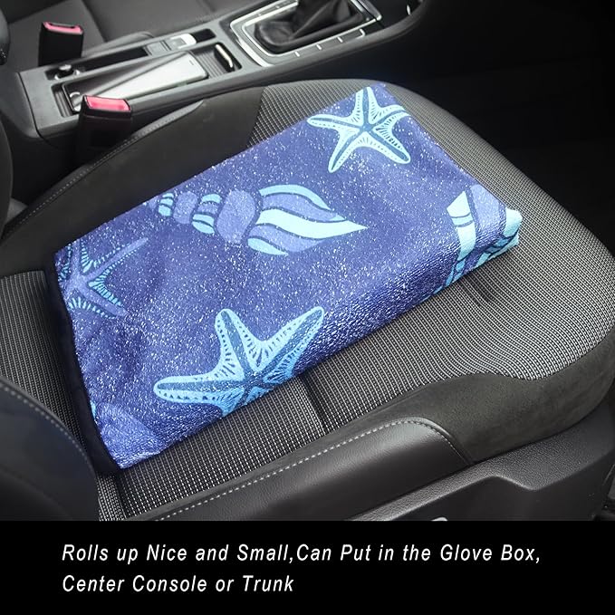 LoyaGour Car Seat Cover Protector Front Seats,for Gym Workout,Running,Swimming,Beach and Hiking,Waterproof Sweat Towel Bucket Seat Covers for Cars SUV Trucks (Conch Shells Starfish, 1Pcs)