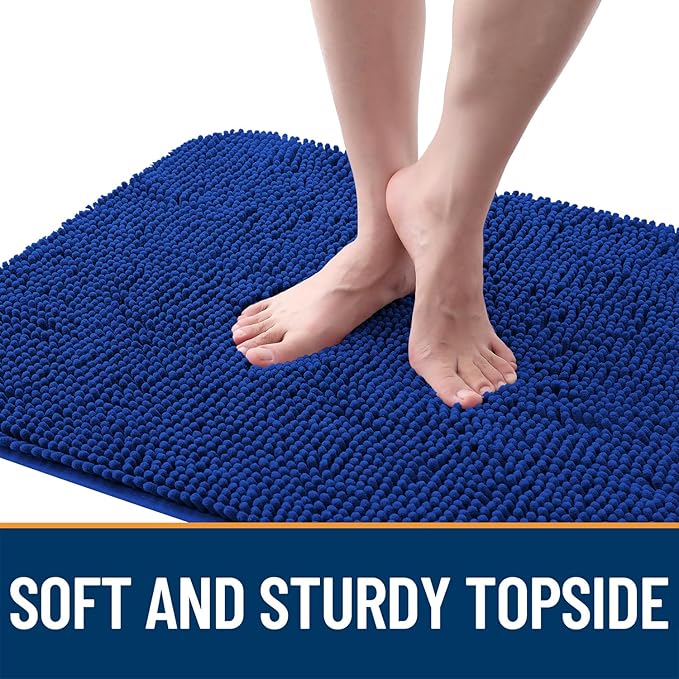 OLANLY Dog Door Mat for Muddy Paws 70x24, Absorbs Moisture and Dirt, Absorbent Non-Slip Washable Doormat, Quick Dry Chenille Mud Mat for Dogs, Entry Indoor Entryway Carpet for Inside Floor, Royal Blue