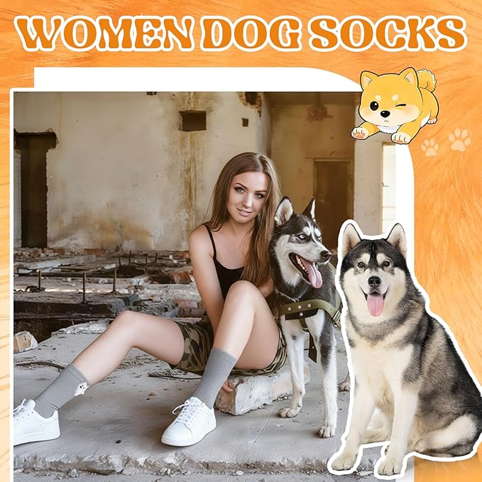 scenicamp Cute Funny Animal Socks for Women 3D Novelty Dog Cat Cotton Crew Socks for Girls Girlfriend Animal Lovers Gifts