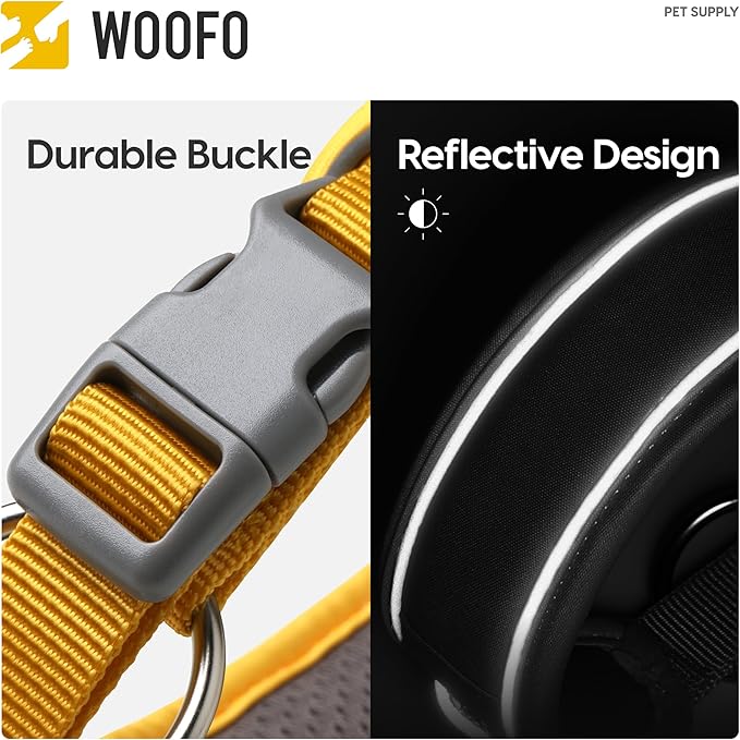 Premium Dog Collar | Super Adjustable for All Breeds, Quick Release Buckle | Extra Soft and Widened Padding & Reflective Trim Design for Safety (Medium, Black)
