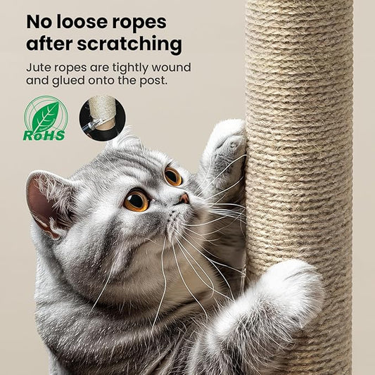 SVD.PET Cat Scratching Post Replacement, 17” x 2.95” Jute Rope Cat Tree/Tower Replacement Post, Refill Scratcher Posts with M8 Screws for DIY Cat Scratcher (2PCS)