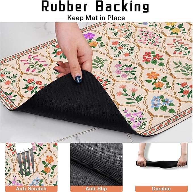 Absorbent Pet Dog Bowl Mat for Food and Water, Pet Cat Food Feeding Mat with Non Slip Rubber Backing, Dog Food Mats for Floors Waterproof, 16"x24"
