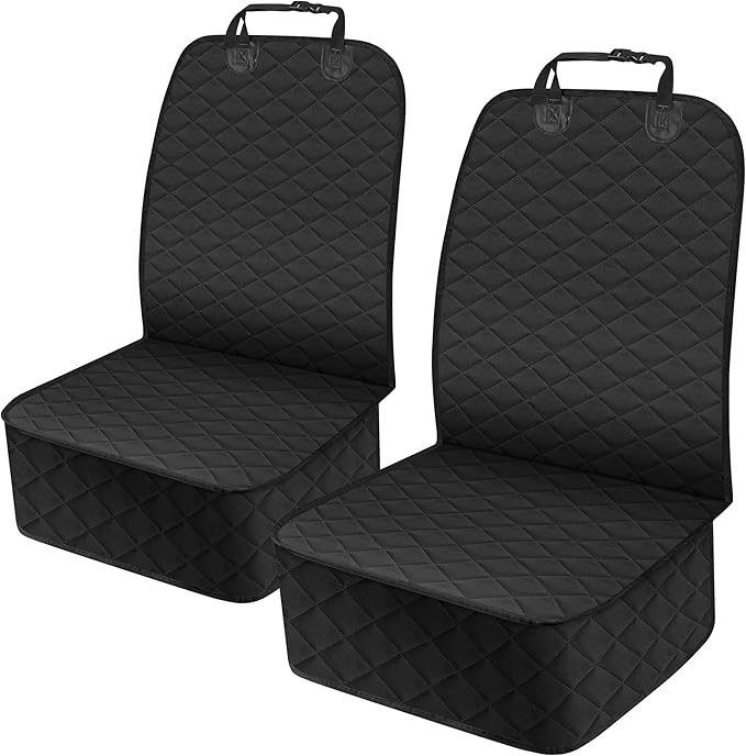 NECKORY 2 Pack Front Dog Seat Cover, Waterproof Car Seat Covers for Dogs Nonslip Scratch-Proof Dog Seat Cover Front Seat Cover for SUV, Sedans,Trucks,Cars - S, Black