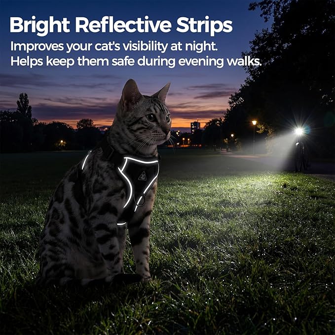 Cat Harness and Leash Set Escape Proof Tactical Extra Large Kitten Harness Emotional Support Cat Vest, Pink, XXL