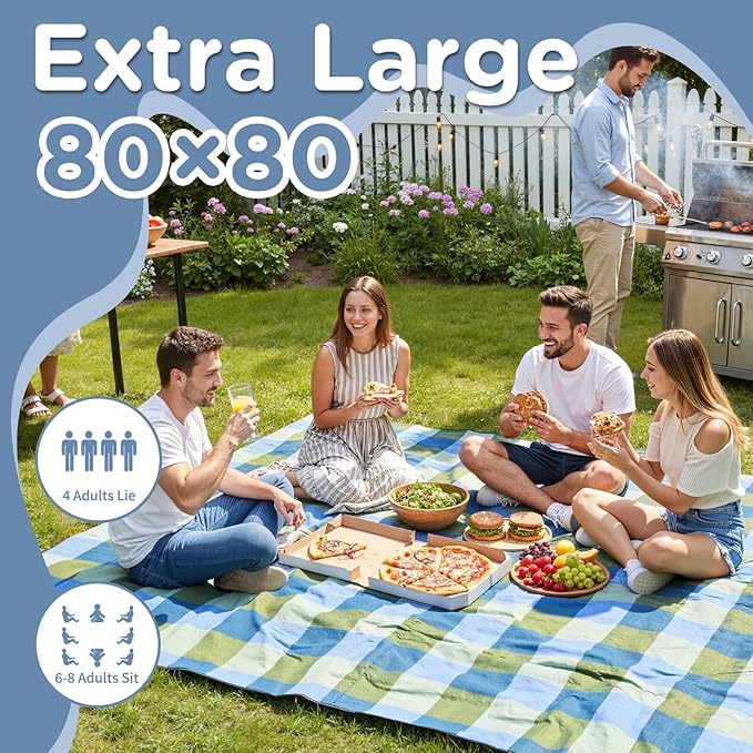 Waterproof Picnic Blanket Outdoor Camping Beach Mat Extra Large Foldable Car Essential Roadtrip Gadget Rv Accessories Glamping Tent Gear Must Haves Hiking Stuff Backpacking Necessities Gift