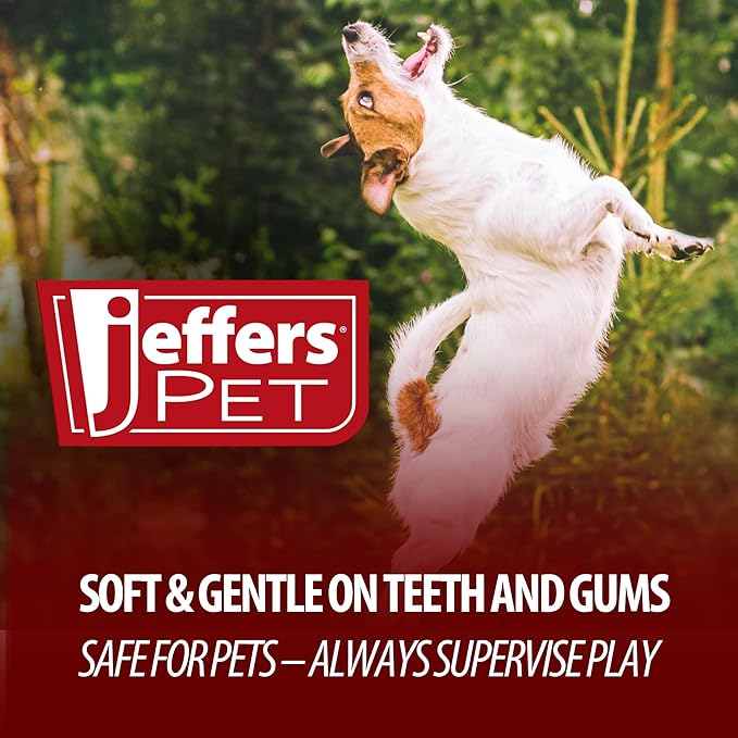 Jeffers Pet Plush Dog Toy with Squeaker, Fuzzy Bear 5" - Soft Crinkle Fabric, Safe & Durable, Healthy Fun for Small & Medium Dogs, Interactive Play, Fetch, Tug - Best Gift for Active Games
