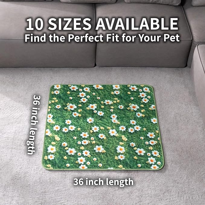 Dog Pee Pads Training Pads Upgrade Triple Thickness All-Purpose Super Absorbent & Leak-Proof, Quick Dry and Leak-Proof and Odor Control (Yellow Daisy on Green, 36" x36"x2PCS)