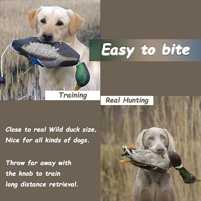 fingig 2 Pcs Duck Dummy Bumper Toys for Hunting Retriever Dog Training, Dog Retriever Outdoor Training Toy ，Hunting Duck Recognition Trainers, Foam Pet Interactive Toys