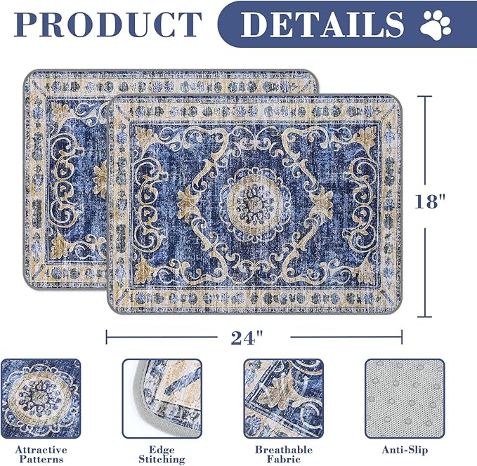 Washable Pee Pads for Dogs, 2 Pack Reusable Puppy Pads Absorbent Training Pads for Dogs Waterproof Dog Mat Non-Slip Whelping Pet Mat