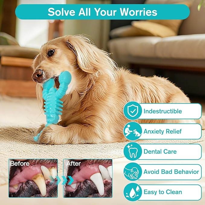Dog Toys for Aggressive Chewers 2 Pack, Indestructible Tough Dog Chew Toys for Medium Large Breeds, Bacon Flavor to Keep Them Busy