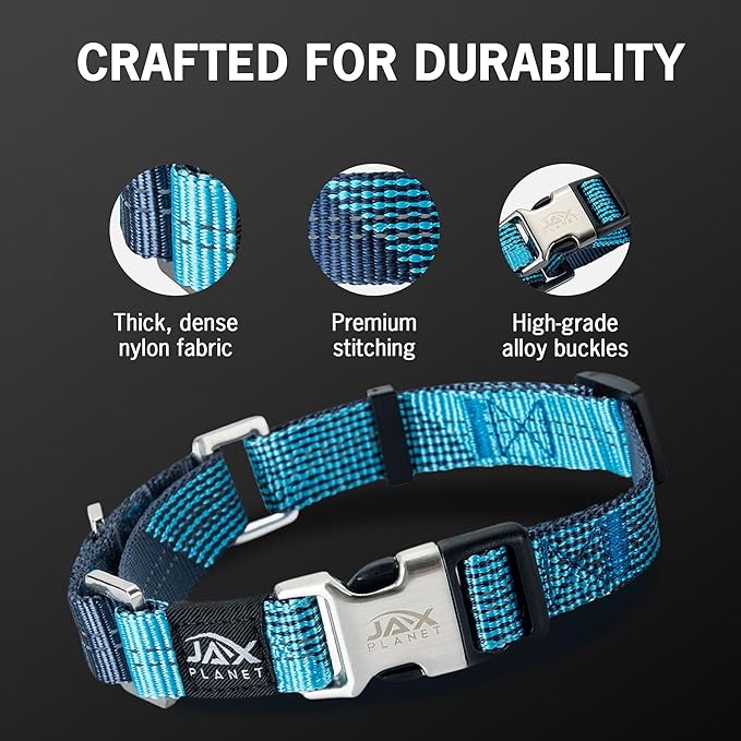 Black Martingale Collar for Dogs - Heavy Duty Nylon Pet Collars for Escape-Free, No Pull Training & Walking with Alloy Metal Release Buckle & Reflective D Ring, One Time Adjustment, Safe & Secure, XL