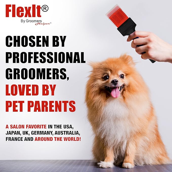 FlexIt Dog Grooming Comb - Perfect for Undercoat Deshedding, Undercoating & Finishing (Comb Only)