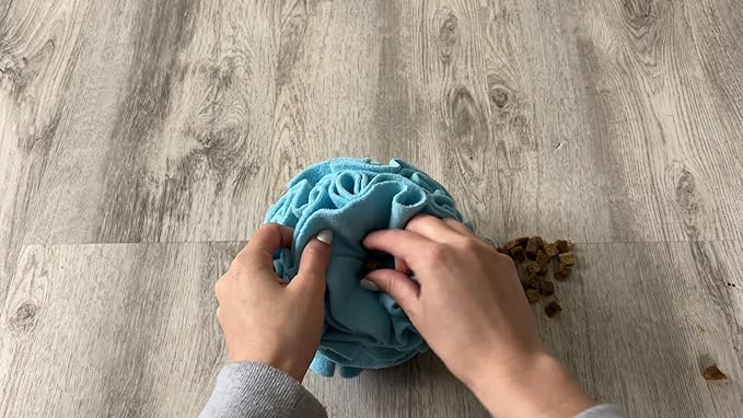Glory To Dog Medium Breed Snuffle Interactive Foraging Dog Puzzle Ball Toy Blue Large