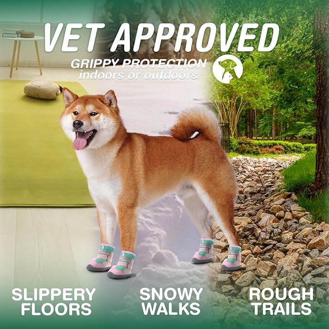 Aokown Dog Shoes for Small Dogs, Puppy Dog Boots for Winter Snow, Hot Pavement, Dog Booties & Paw Protectors Blue Size 0